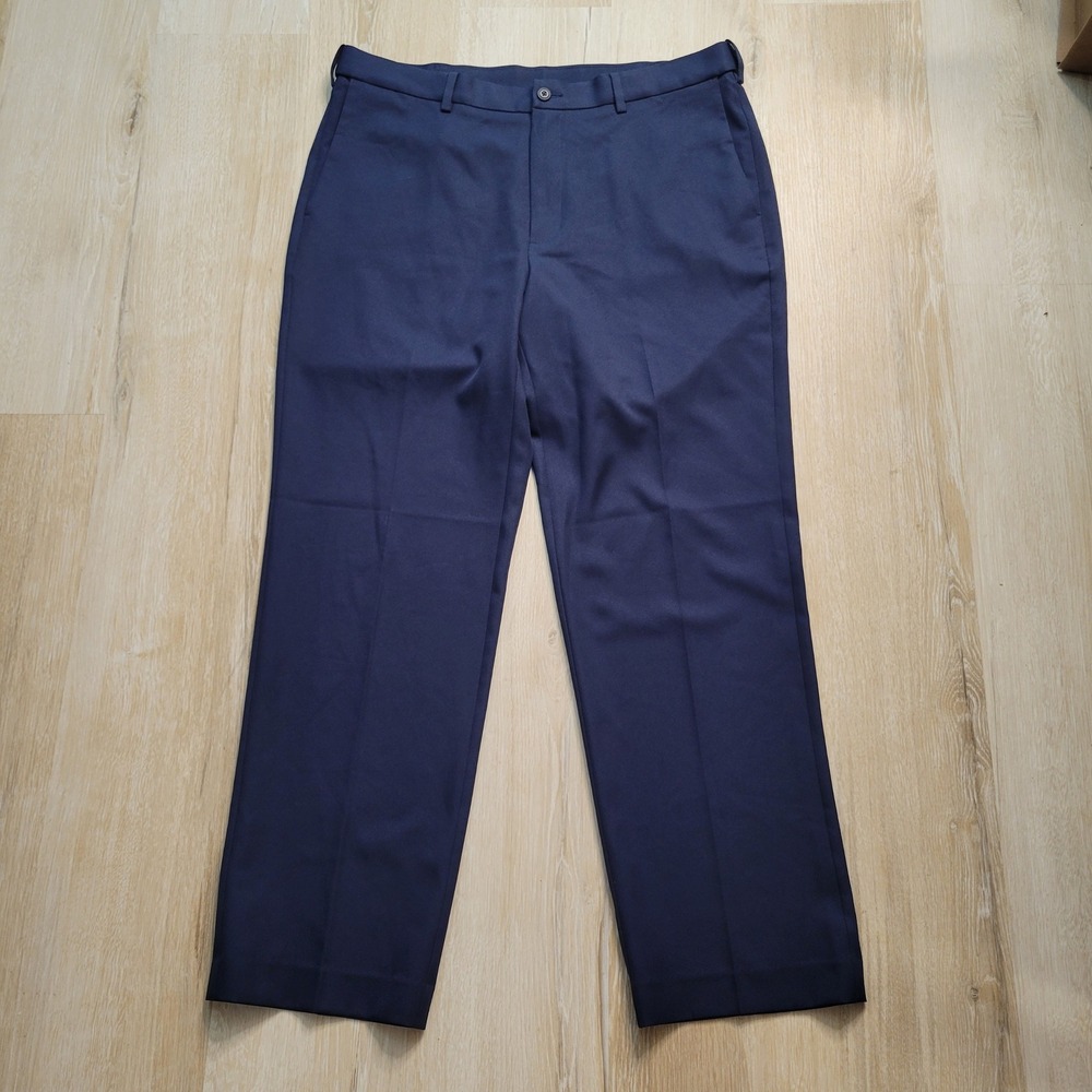 PGA TOUR Men's Golf Pants 36x30 Navy Blue Flat Front Polyester Gorpcore Preppy
